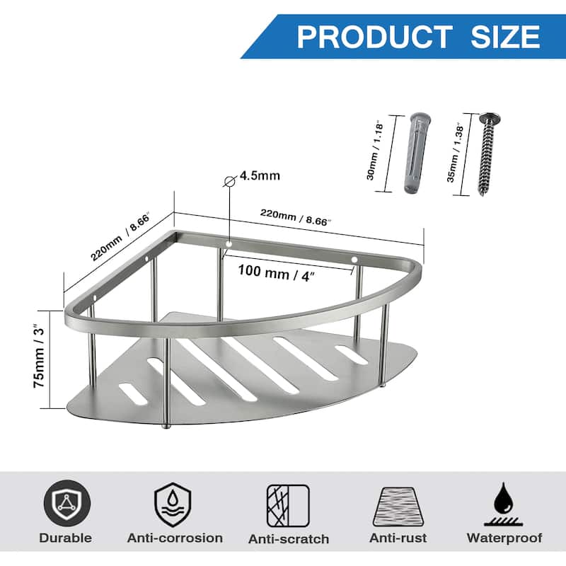 2-Pack 304 Stainless Steel Wall Mounted Corner Shower Caddy
