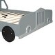 preview thumbnail 9 of 7, Gray Nordic Full Size Car-Shaped All-in-One Platform Bed w/ Wheels Creative Panel Bed Frame for Kids, Teens, Easy Assembly