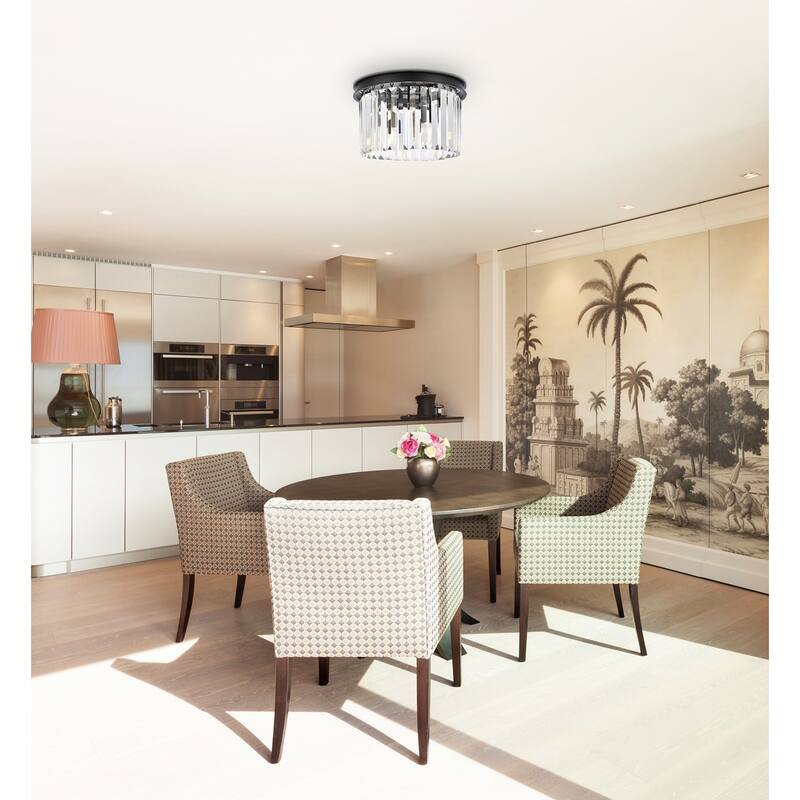 Royce Edge 3-Light Matte Black Flush Mount