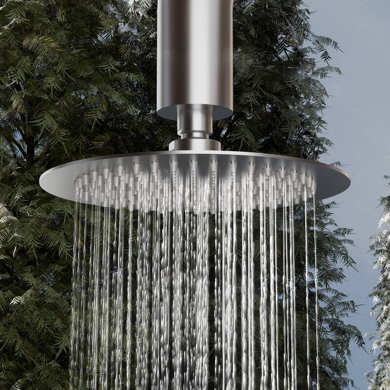 Modland Wall Mount Outdoor Shower Head with 316 Stainless Steel, 10-Grade Anti-Rust, Matte Black/Brushed Nickel