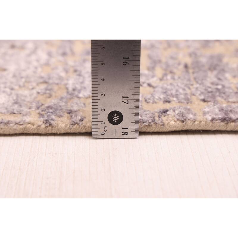 ECARPETGALLERY Hand-knotted Legacy Purple Silk, Wool Rug - 2'6 x 12'2