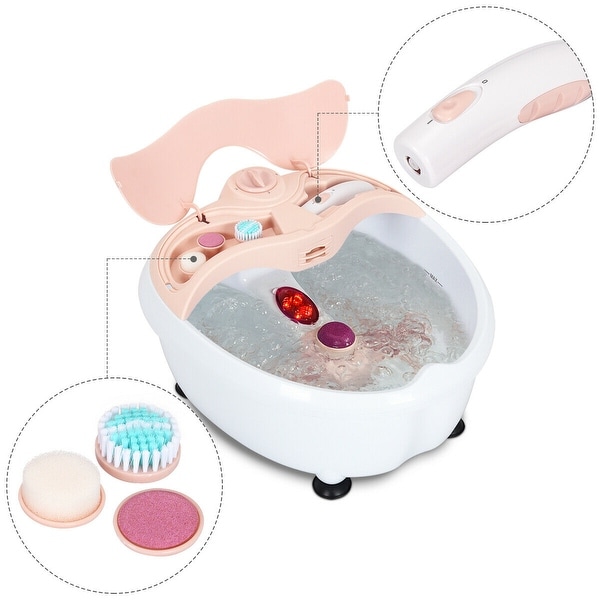 Foot Spa Bath Massager Bubble Vibration Red Light Rollers Handheld - See Description