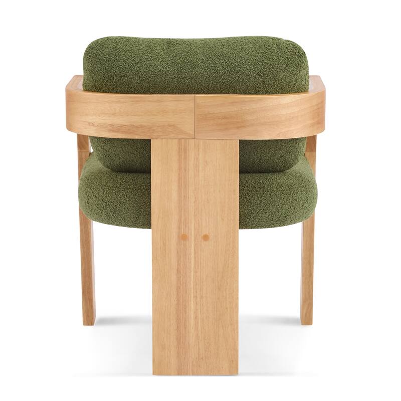 Modern Dining Chairs Set of 2, Fabric Armchairs with Pillow Back, Comfy Upholstered Accent Chairs with Wood Legs for Living Room