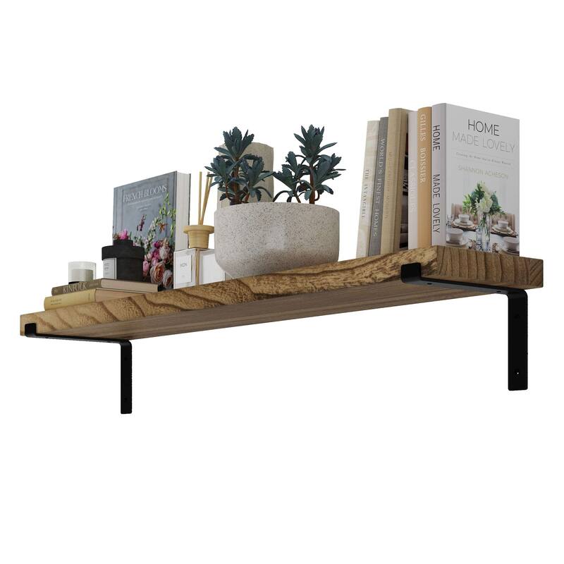 Wallniture Menton 48-60-72-84 inch Long, 9.25" Deep, 1.5" thick Floating Wall Shelf for Wall, Office Decor, Rustic Decor, 1 Pc
