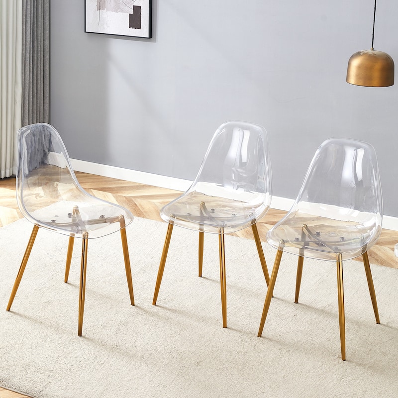 Stylish Ergonomic Dining Chair, Metal Legs