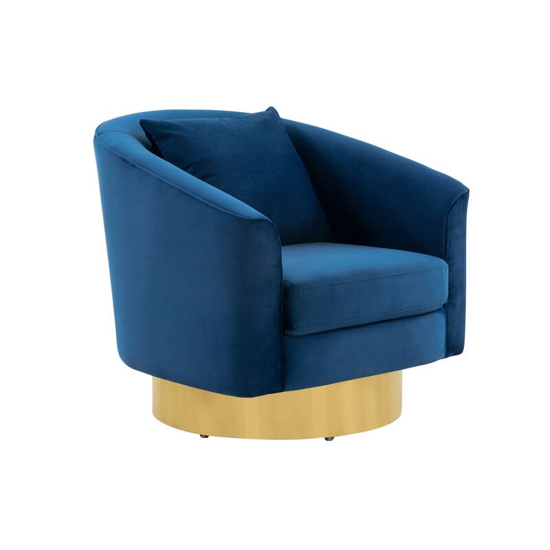 SAFAVIEH Couture Denecia Swivel Barrel Chair - 32.5" W x 32.1" L x 30.1" H - 33Wx32Dx30H