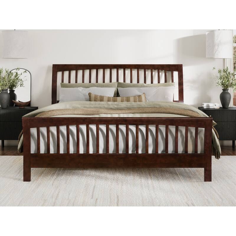 AFI Orleans Solid Wood Low Profile Platform Bed with Matching Footboard
