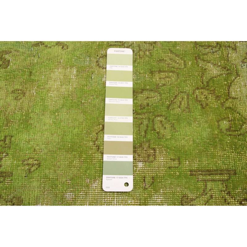 ECARPETGALLERY Hand-knotted Color Transition Lime Wool Rug - 4'4 x 7'4