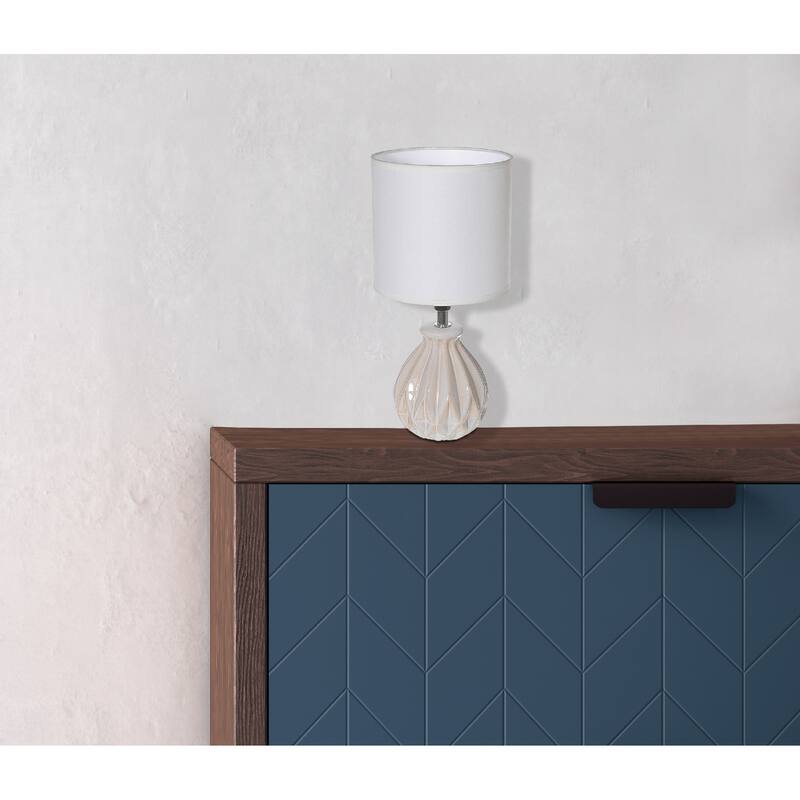Ceramic Table Lamp With Shade Origami Ivory