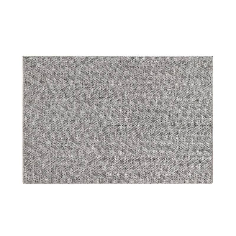 TOWN & COUNTRY BASICS Pax Herringbone Textured Solid Machine Washable Area Rug Grey