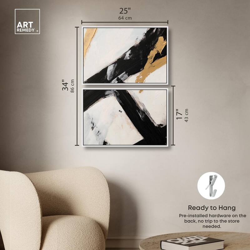 Weight of Black I Canvas Set of 2 by Art Remedy