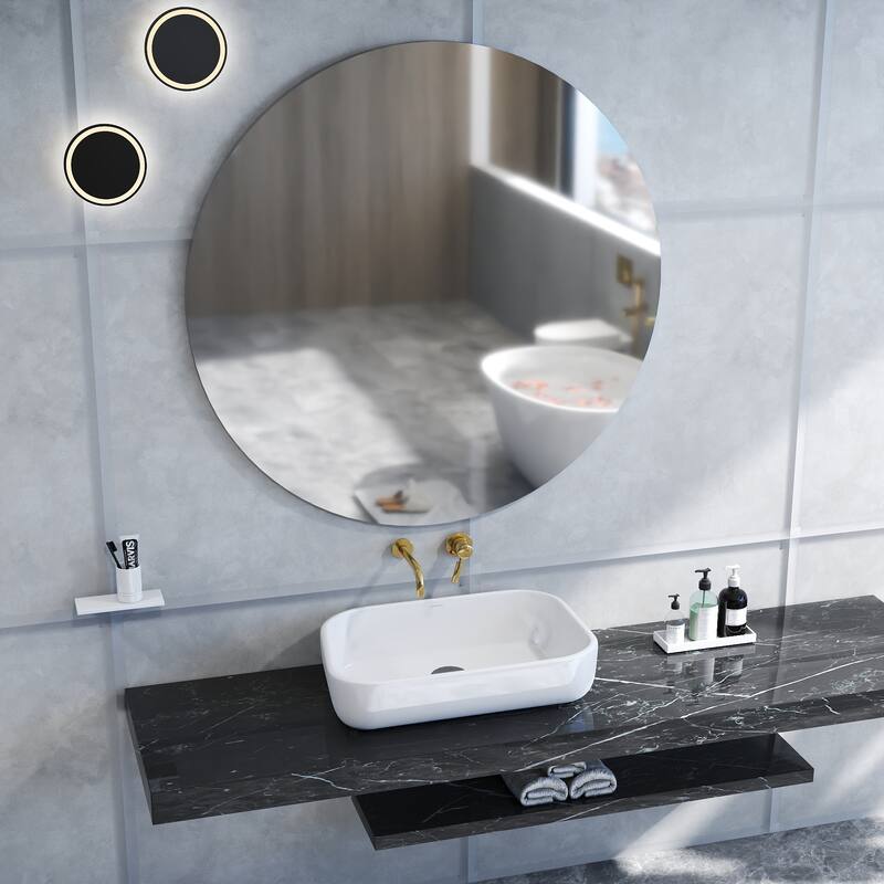 80cm Bathroom Mirror, Round Mirror, Wall Mount - 31.5