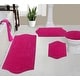 preview thumbnail 1 of 7, Waterford Collection 100% Cotton Non-Slip Bathroom Rug, Machine Washable Bath Rug, 4 Piece Bath Mat Set with Toilet Lid Cover Hot Pink