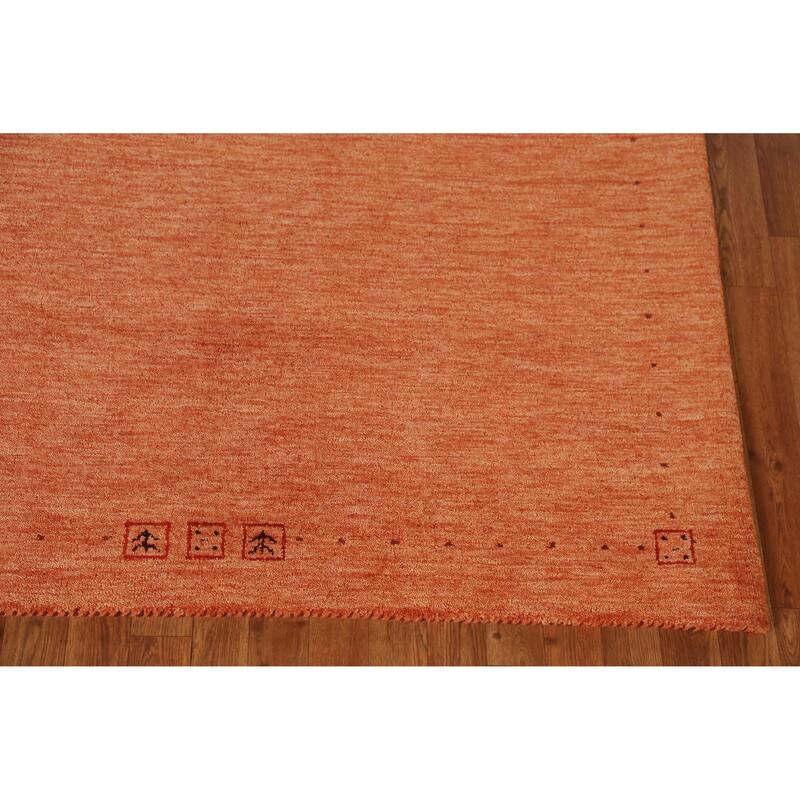 Orange Gabbeh Indian Area Rug Tribal Hand-Tufted Wool Carpet - 5'3" x 7'7"