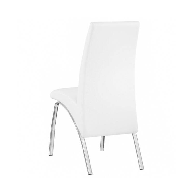 2PCS Leatherette Upholstered Side Chairs with Chrome Legs
