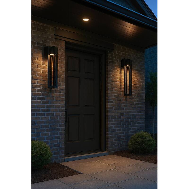 23 inch Black Integrated LED Outdoor Wall Sconce - Black