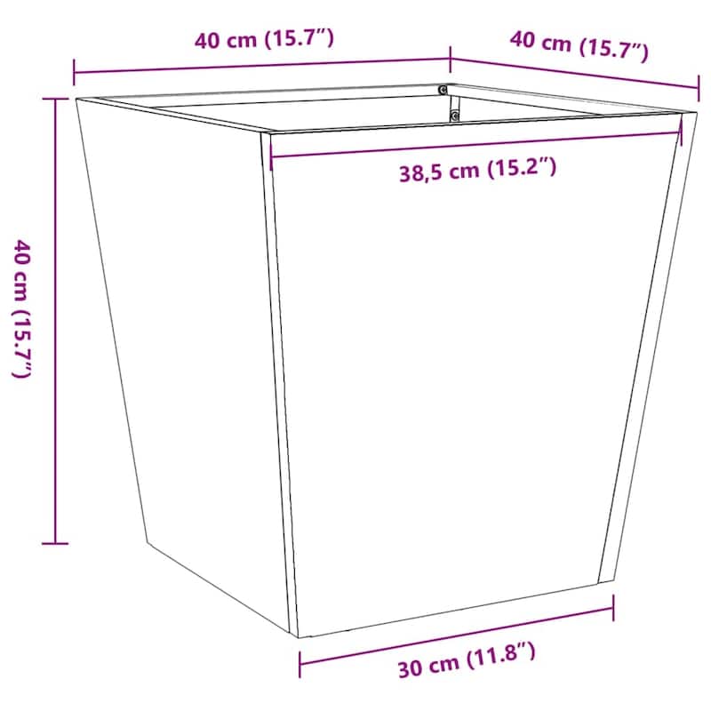 vidaXL Garden Planters Outdoor Flower Pot Patio Raised Bed Planter Box Steel