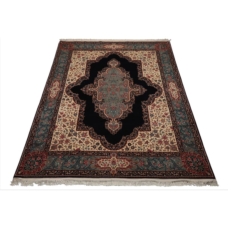 8x10 Hand Knotted Wool Pande Cameron Kerman Persian 300 KPSI Area Rug - 8' x 10'