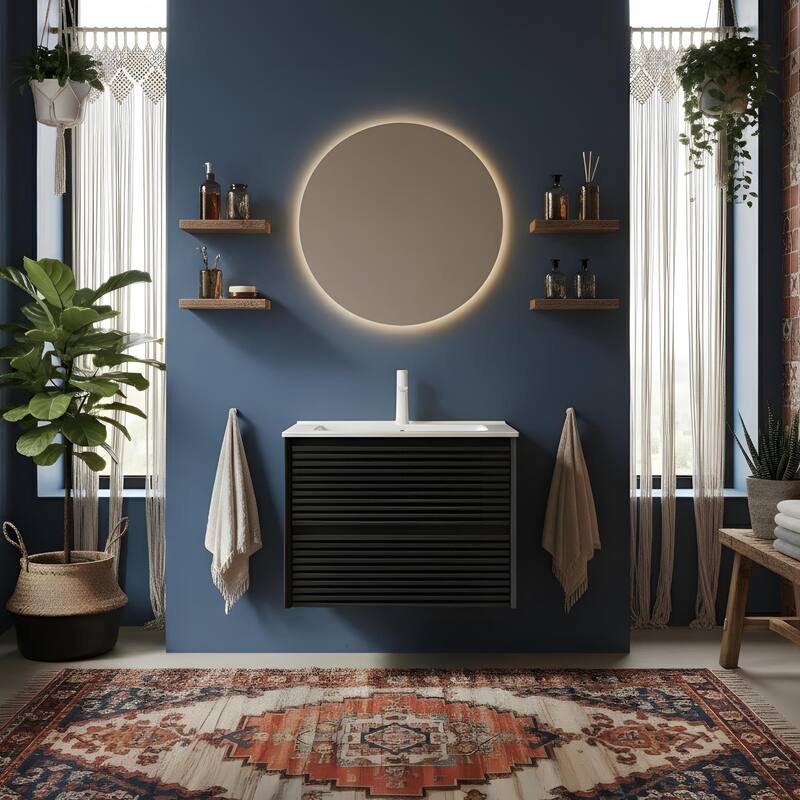 Modern Wall Mounted Bathroom Vanity with Sink