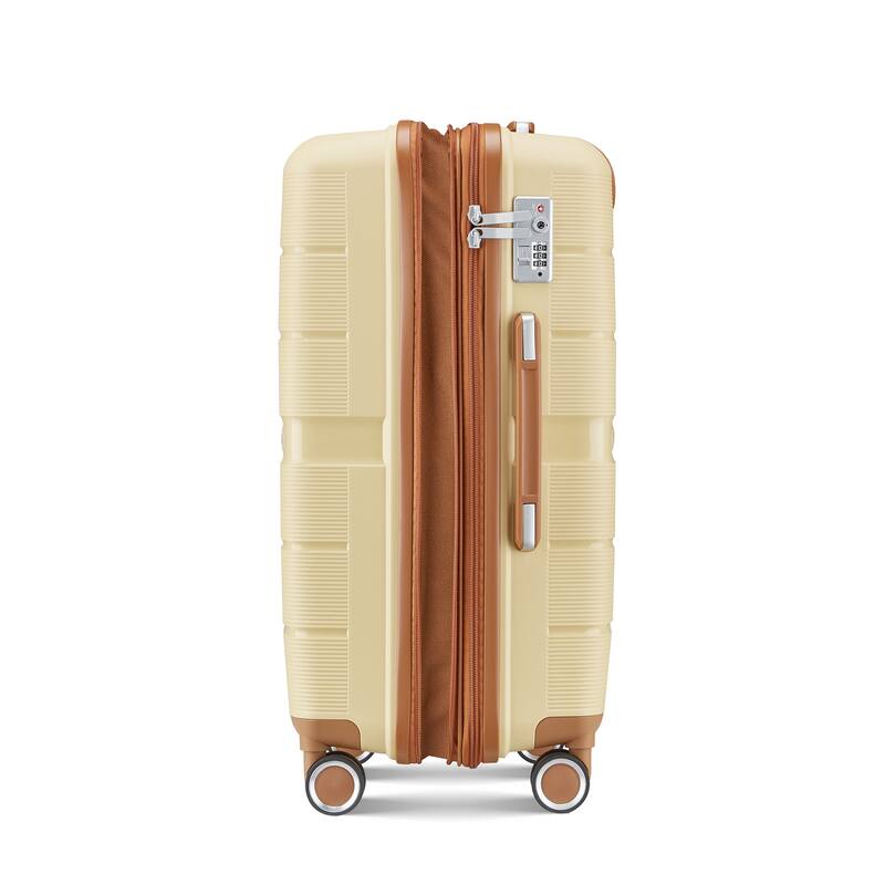 Luggage 4 Piece Sets, Expandable Carry On Luggage Set Hardshell PP, Suitcase Set with Wheels and Adjustable 3-level Handle
