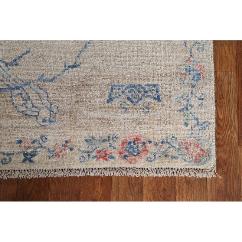 Vegetable Dye Art Deco Oriental Runner Rug Wool Hand-knotted Carpet - 2'10" x 11'7"