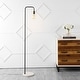 preview thumbnail 3 of 21, JONATHAN Y Haines 60" Minimalist Edison Metal/Marble Floor Lamp, Gold