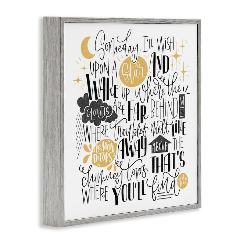Stupell Over The Rainbow Poem Framed Giclee Art Design By Sarah Hickman