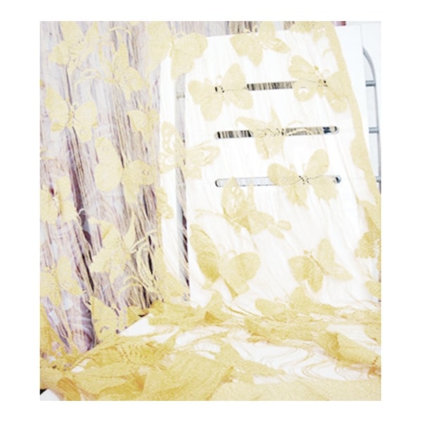 Butterfly Faille Drapery Door String Curtain Wedding - Beige