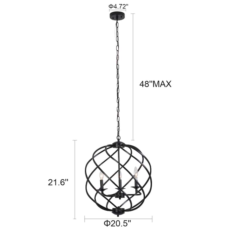 3-light Hanging Globe Pendant