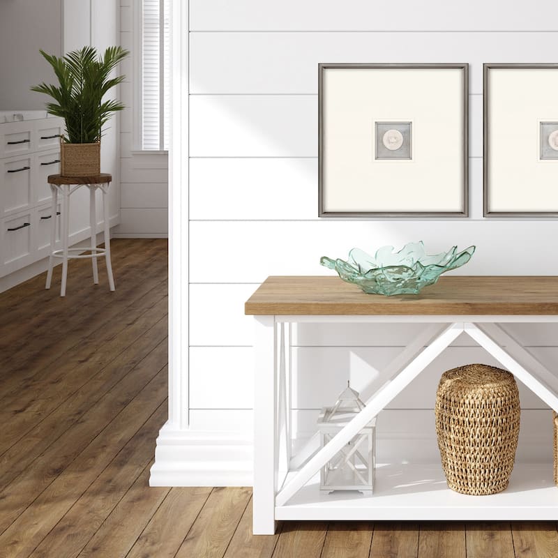 Crab Intaglio Framed Art Mixed Media Shadow Box Under Glass - White