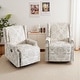 preview thumbnail 4 of 139, 29'' W Pattern Swivel Manual Push Back Recliner Chair Set of 2 Beige/ Linen