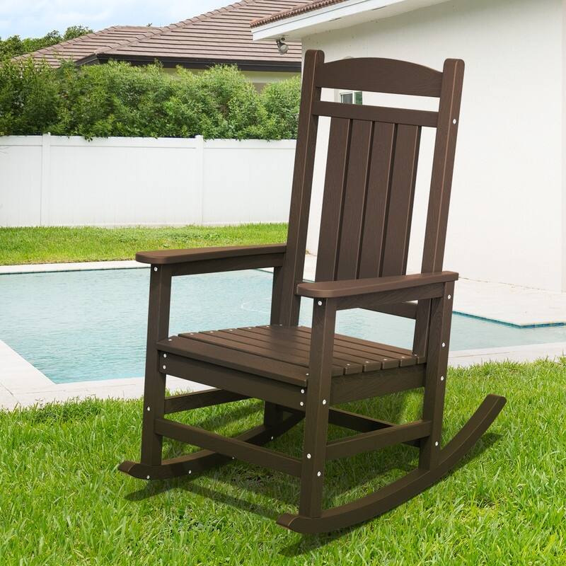 High-Back Oversized Plastic Rocking Chair –Stable & Smooth Glide