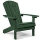 preview thumbnail 1 of 10, WINSOON All Weather HIPS Outdoor Plastic Adirondack Chairs Set of 4 Dark Green