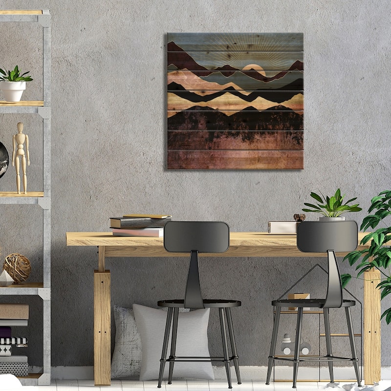 Crimson Peaks Print On Wood by SpaceFrog Designs - Multi-Color