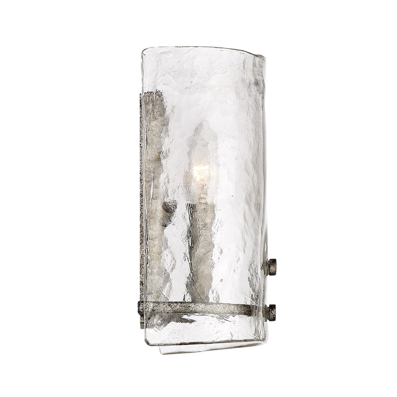 Fortress 2-Light Wall Sconce in Mottled Silver