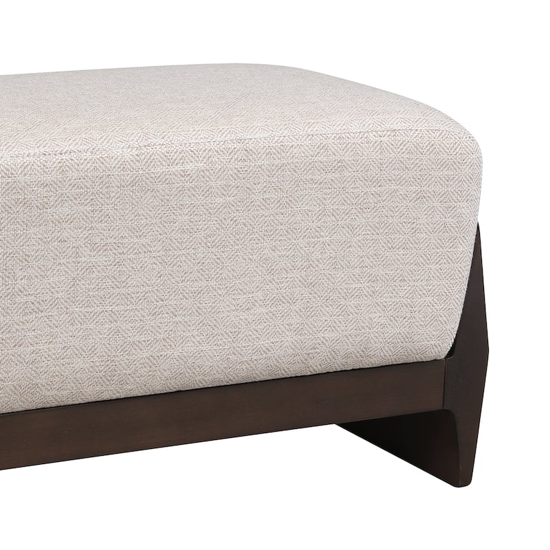 Christopher Knight Home - Julie Modern Rubber Wood Upholstered Bench with Thick Soft Cushion.