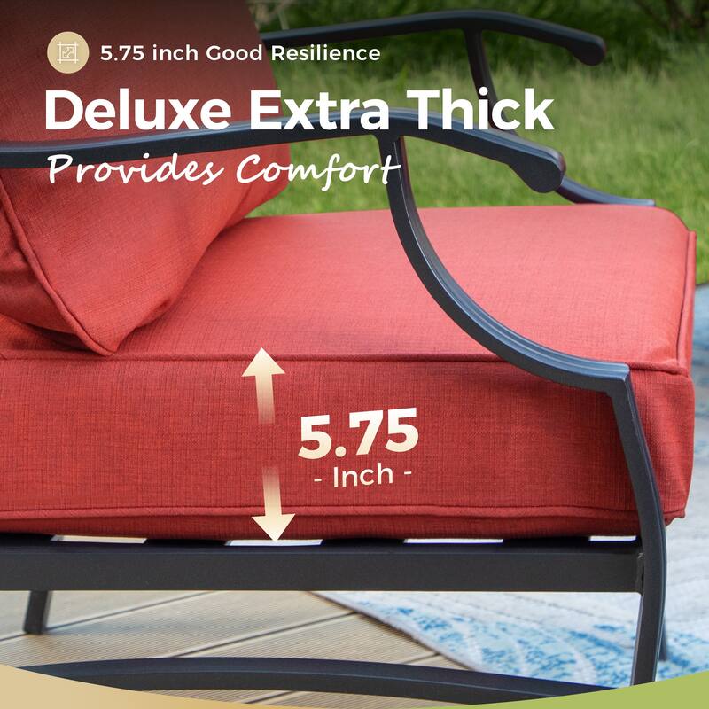 MAISON ARTS Outdoor Sofa Set 4/6-Piece Patio Conversation Set with 45'' Gas Fire Pit Table