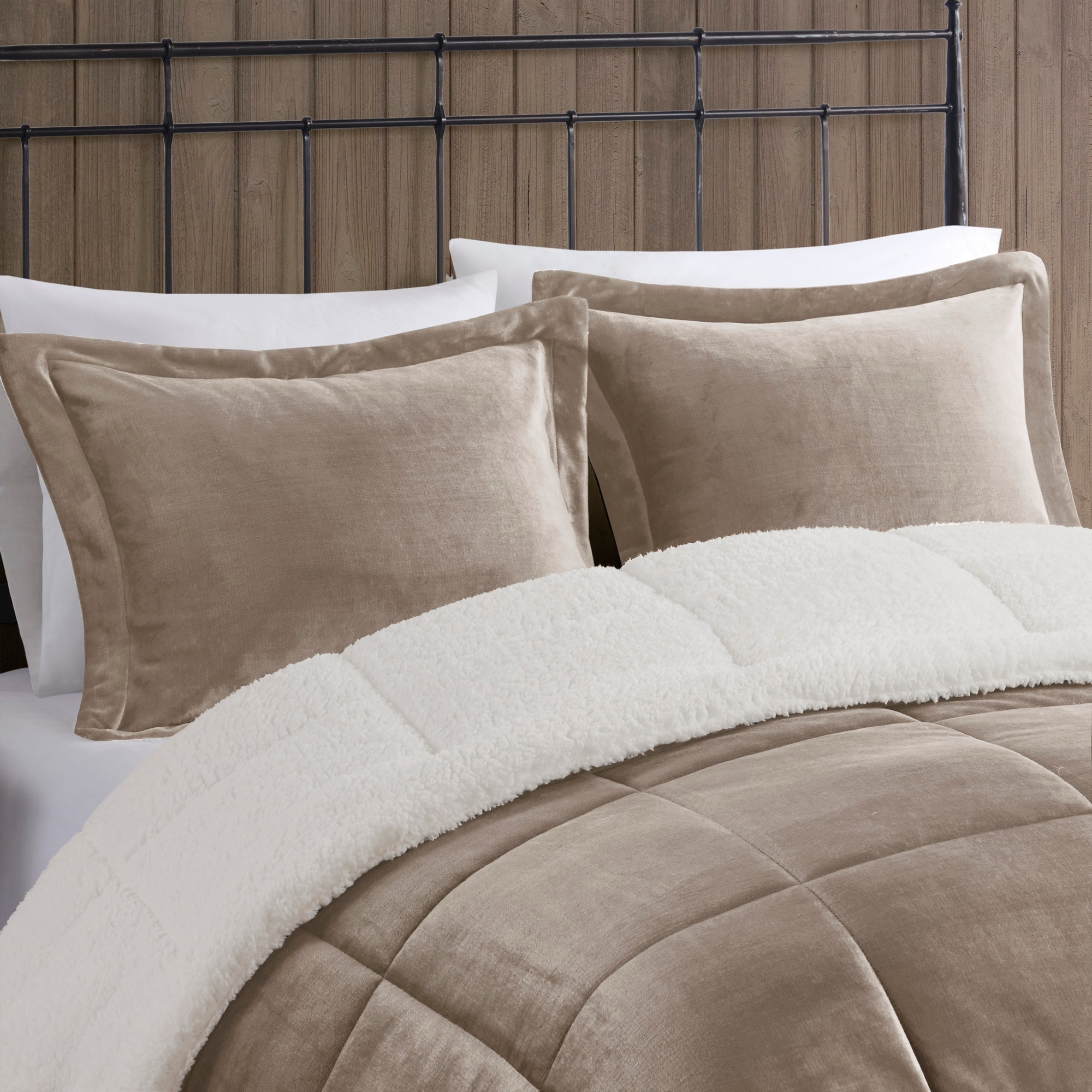Woolrich alton plush to sherpa fleece comforter set new arrivals