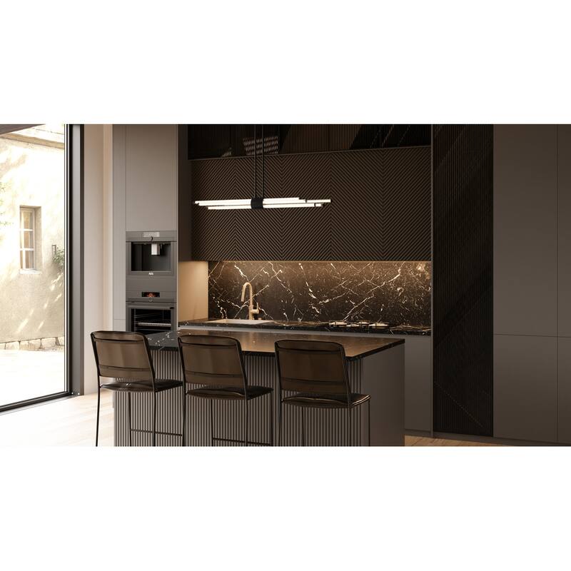 Talbott Integrated LED Matte Black Linear Chandelier