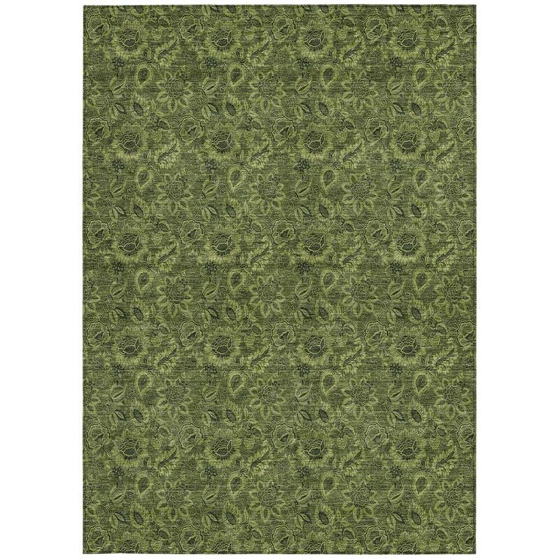 HomeRoots Floral Transitional Rectangle Outdoor Rug