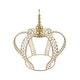 preview thumbnail 15 of 15, Crystal Bead Crown Decor Centerpiece Accent Piece Tabletop 16.25" H x 15.25" D - Gold