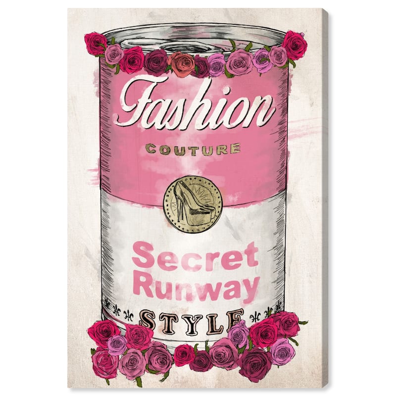 Wynwood Studio Canvas Fashion and Glam Fashion Soup Roses Pink and Pastel Pink Glam Wall Art Canvas Print