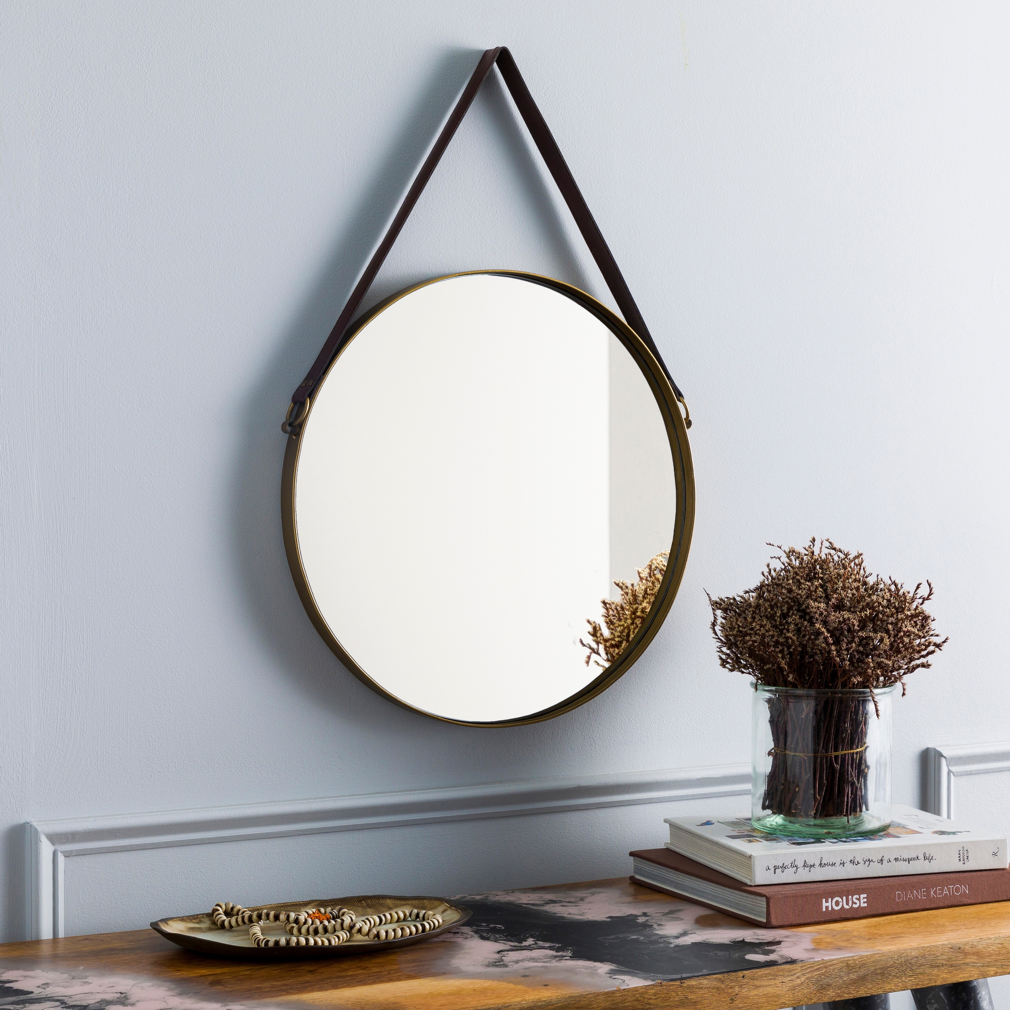 Homgarden Modern Circle Wall Mirror, 18'' Black Round Mirror Wall Mounted