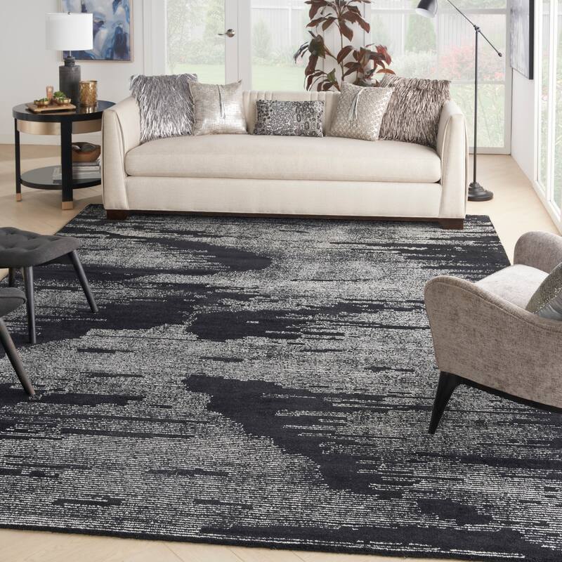 Michael Amini Star Shimmer Abstract Geometric Area Rug