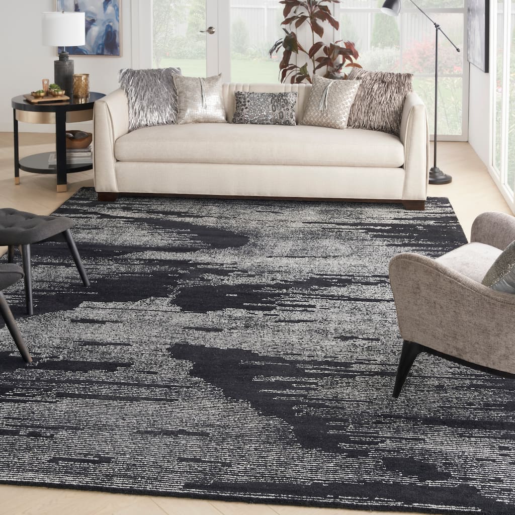Michael Amini Star Shimmer Abstract Geometric Area Rug