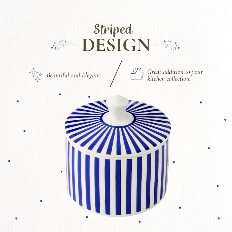 Spode Steccato Covered Sugar Bowl with Lid - 10 fl.oz