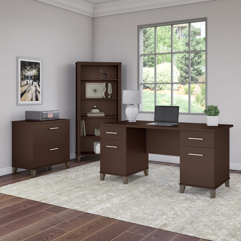 Bush Furniture Somerset 60W Office Computer Desk with Drawers