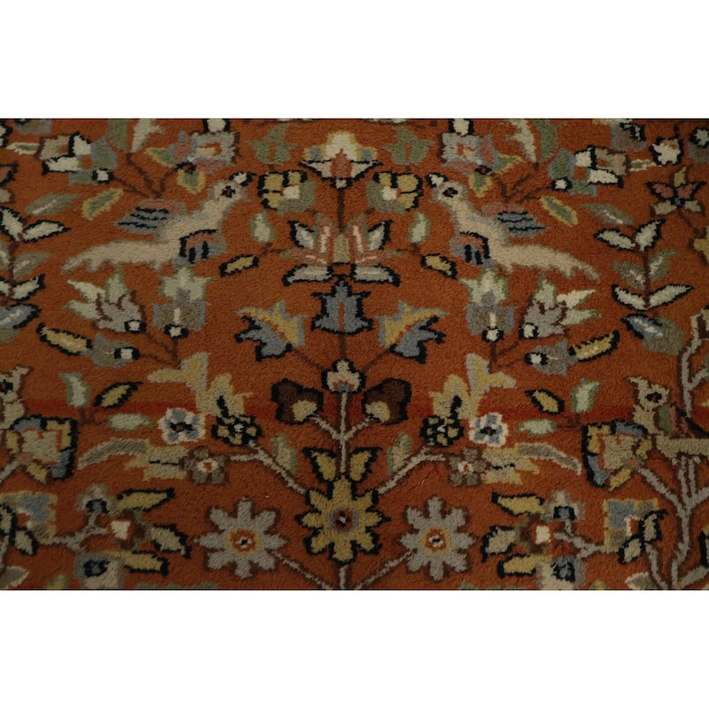 Hand Knotted Oriental 100% Wool Carpet Traditional Floral Oranges & Rust Tabriz Area Rug - 6' 0'' X 4' 2''