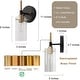 preview thumbnail 5 of 7, Modern Black Gold 1-Light Clear Glass Wall Sconces Vanity - 4.7" L x 5" W x 11" H
