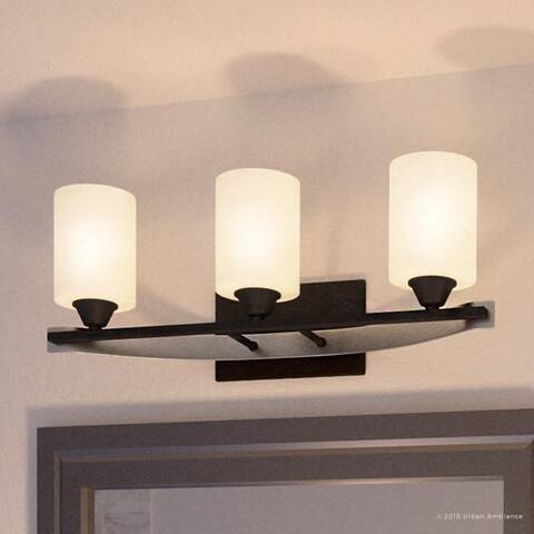 Luxury Mid-Century Modern Bathroom Vanity Light, 7.875"H x 23.625"W, with Art Deco Style, Charcoal Finish by Urban Ambiance